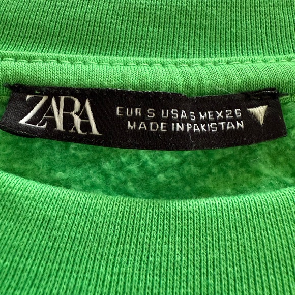 Zara Bright Green Cropped Crew Top and Jogger Set - Picture 2 of 11